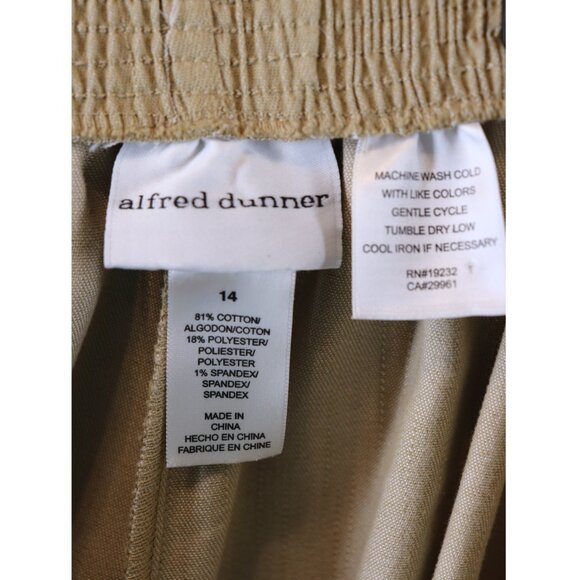 Alfred Dunner Taste Of Morocco Womens Beige Pull On Pants W/ Pockets Tag Size 14 - Picture 8 of 9